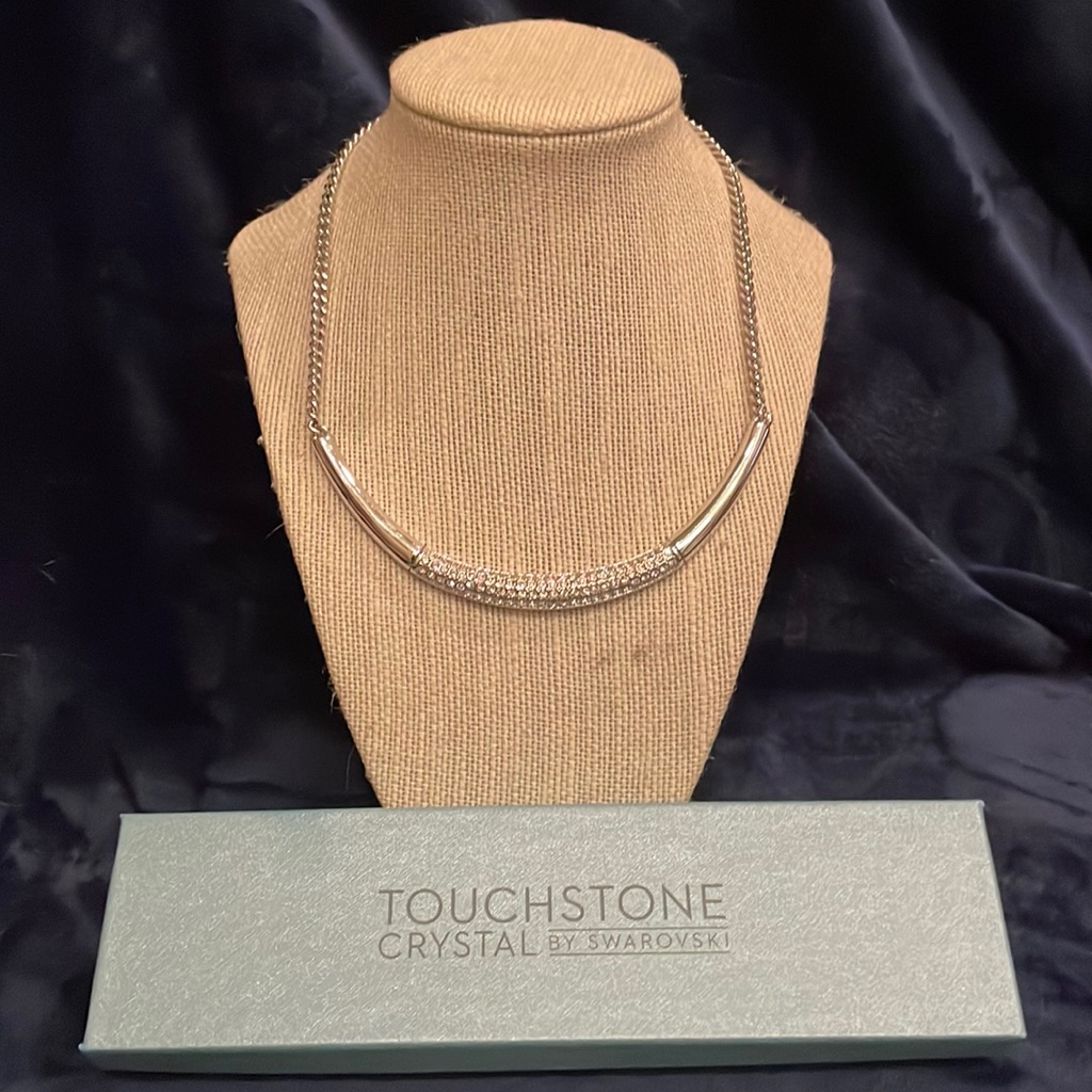 Touchstone Crystal White Collar Necklace